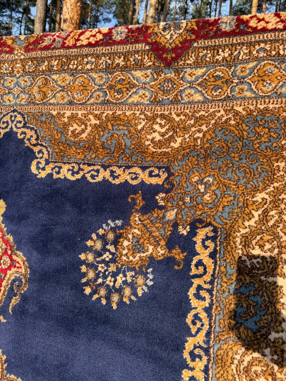 Rug Keshan 350x230 cm, navy blue, wool, Germany - 190401