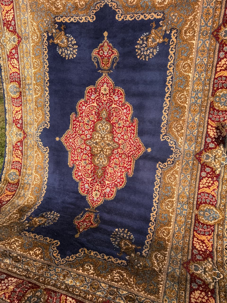 Rug Keshan 350x230 cm, navy blue, wool, Germany - 190400