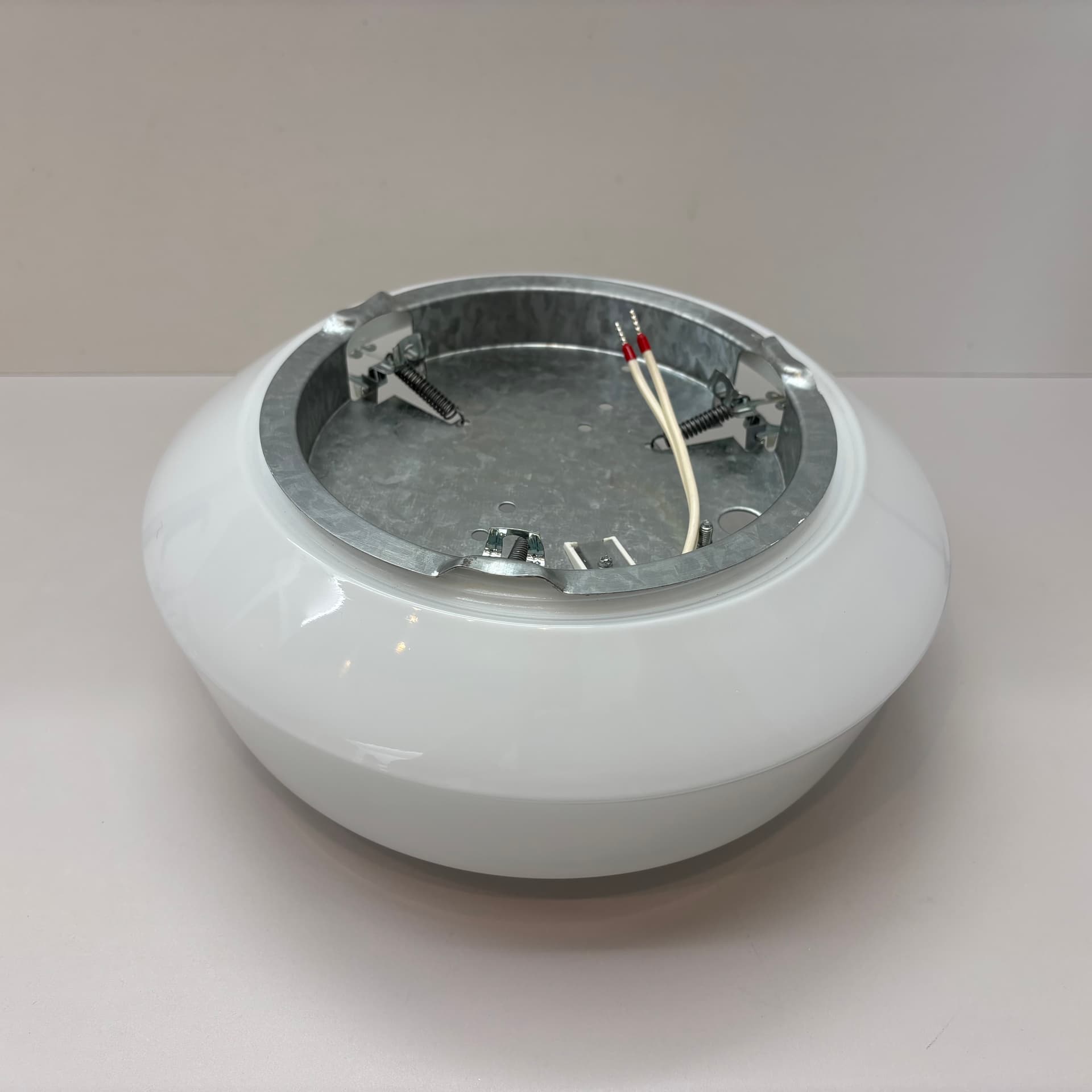 Kinkiet Bauhaus, biały, szkło, Niemcy, lata 90. - 190412