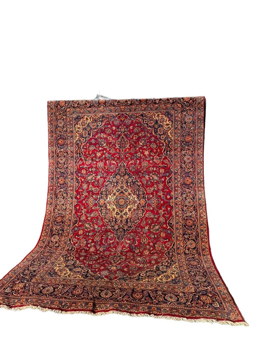 Dywan Keshan 355x230 cm, czerwony, wełna, Iran