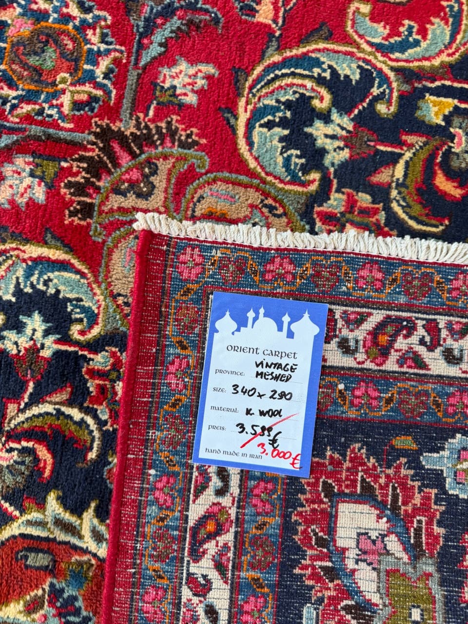 Rug Mesched 340x290 cm, red, wool, Iran - 190472