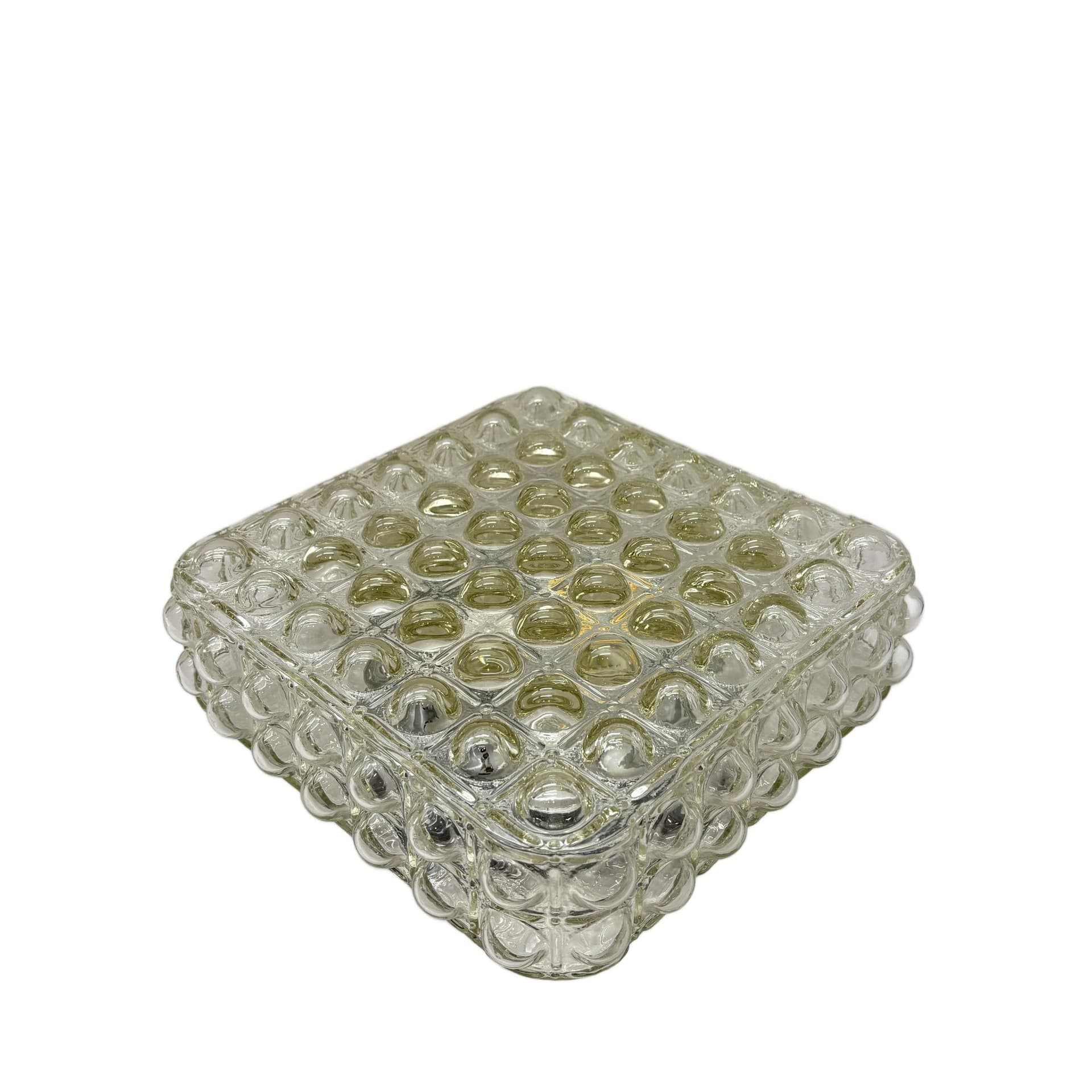 Plafon Bubble, szkło transparentne, Dania, lata 70.