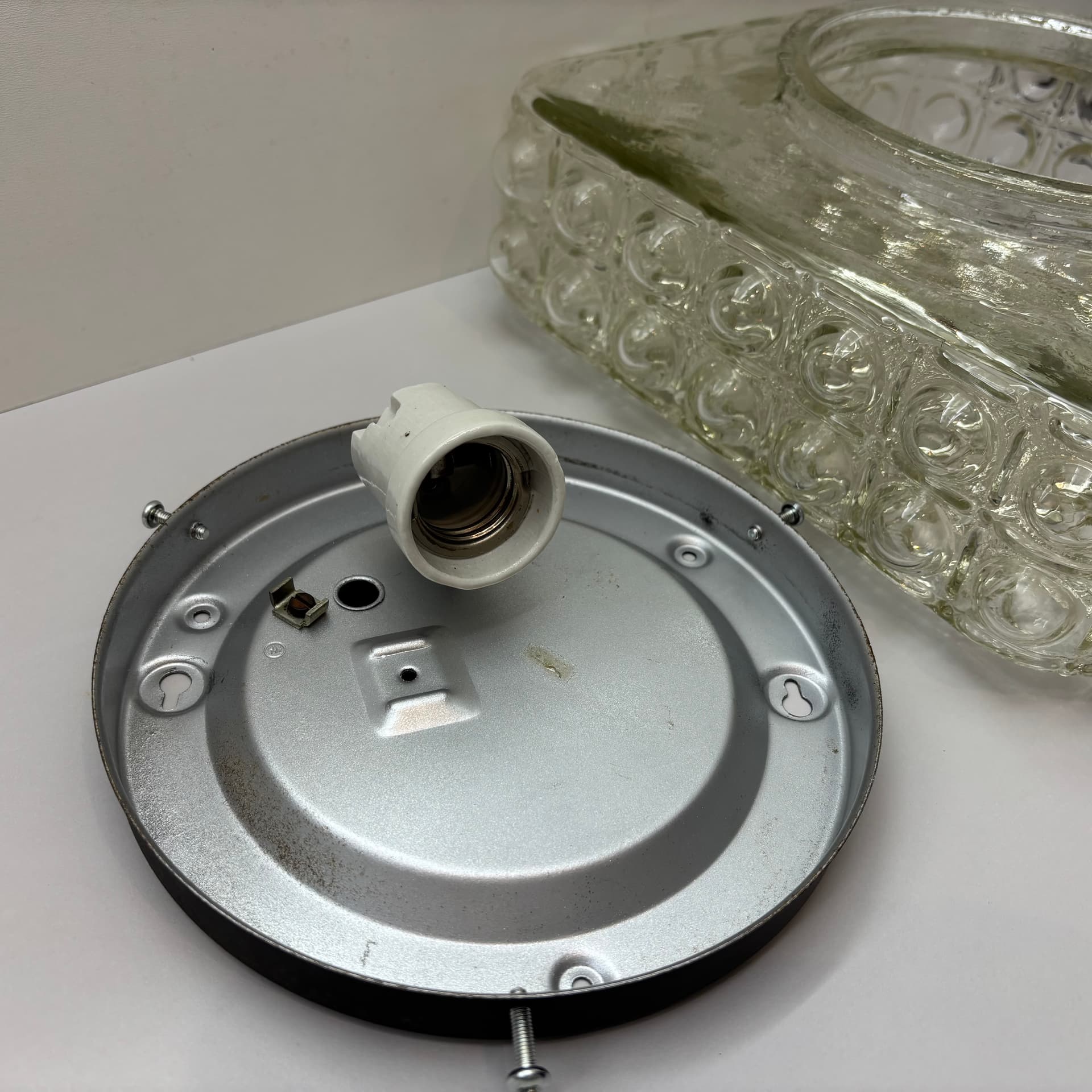 Plafon Bubble, szkło transparentne, Dania, lata 70. - 190496