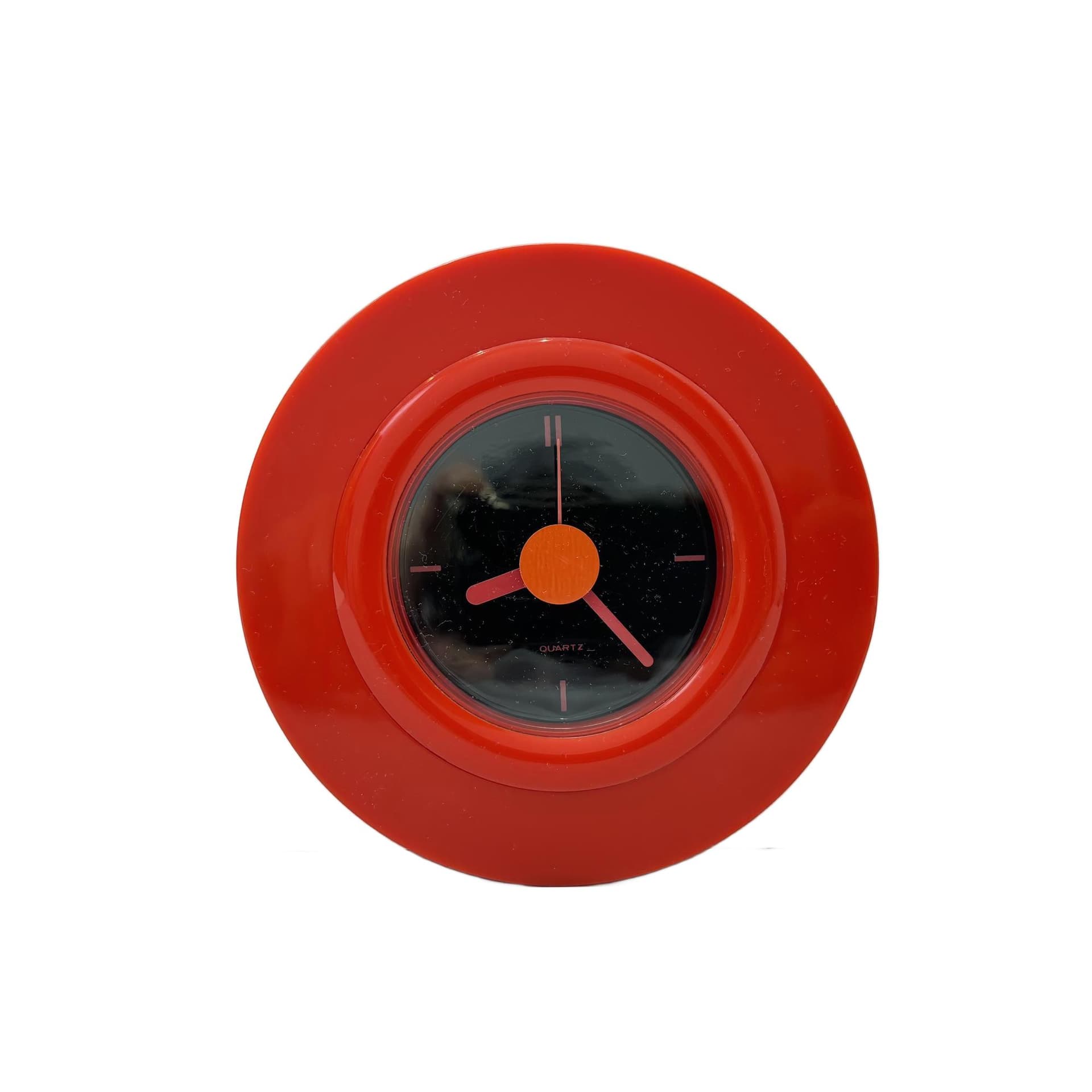 Zegar Memphis, czerwony, plastik, Niemcy, lata 80.