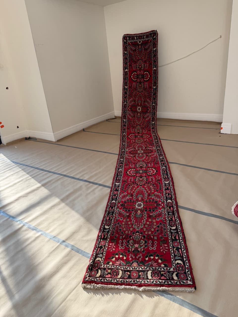 Runner Hamadan 600x80 cm, red, wool, Iran - 190547