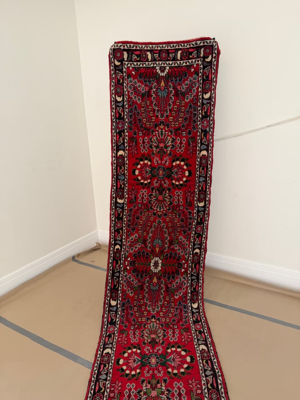 Runner Hamadan 600x80 cm, red, wool, Iran - 190549
