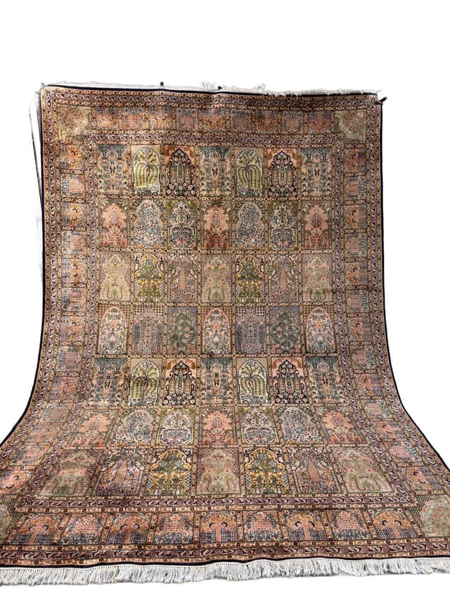 Dywan Ghoum/Qom 350x245 cm, jedwab multikolor, Indie - WYMIARY