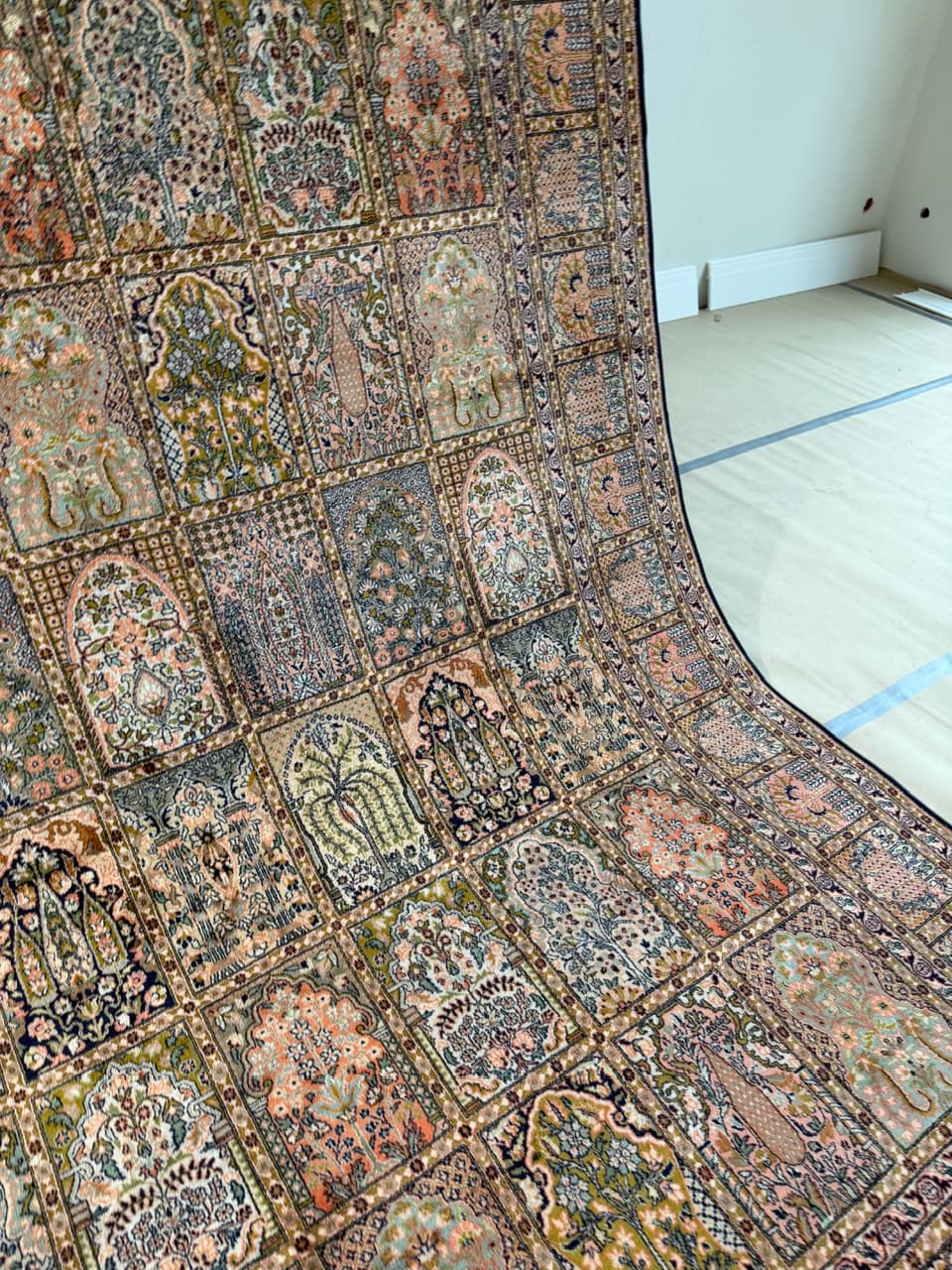 Dywan Ghoum/Qom 350x245 cm, jedwab multikolor, Indie - 190565