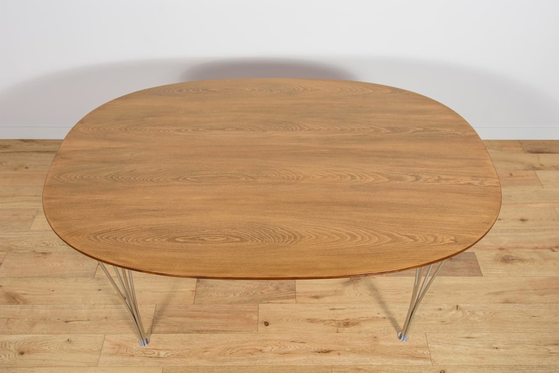 Stół Superellipse, buk jasnobrązowy, proj. P. Hein, B. Mathsson, Fritz Hansen, Dania, lata 80. - 190616