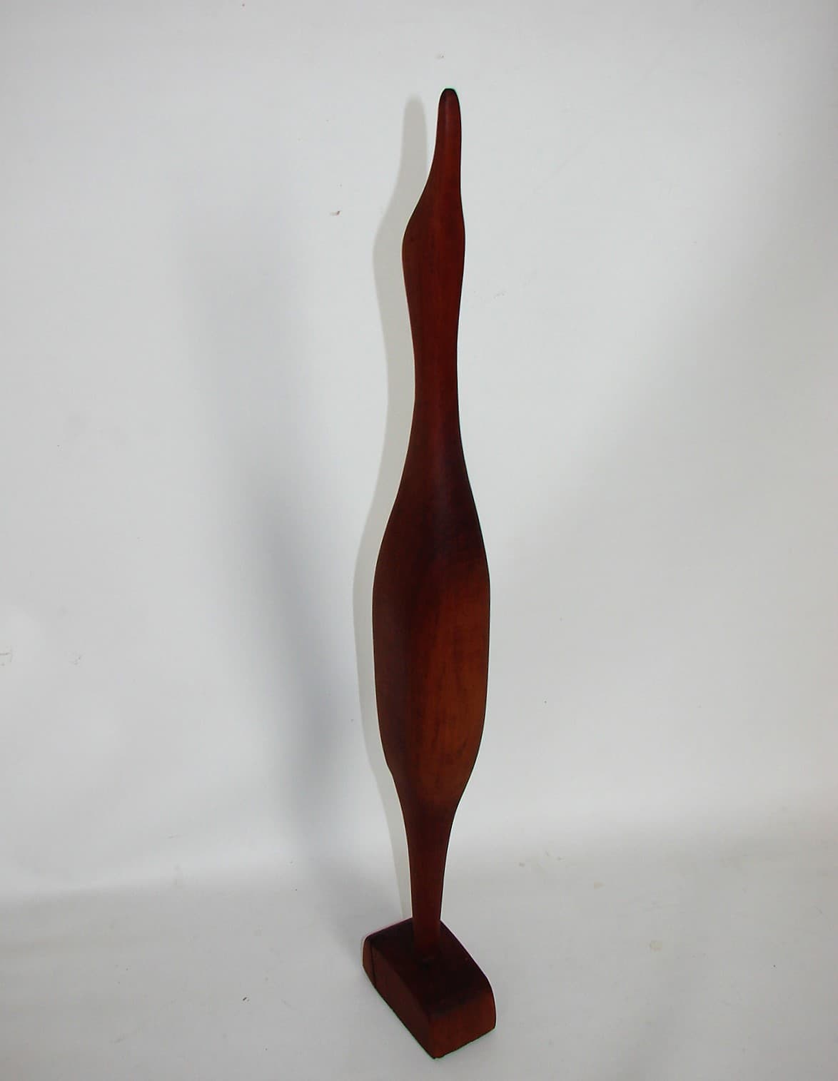 Figurka czapli, brązowy, drewno tekowe, lata 60. - 190693