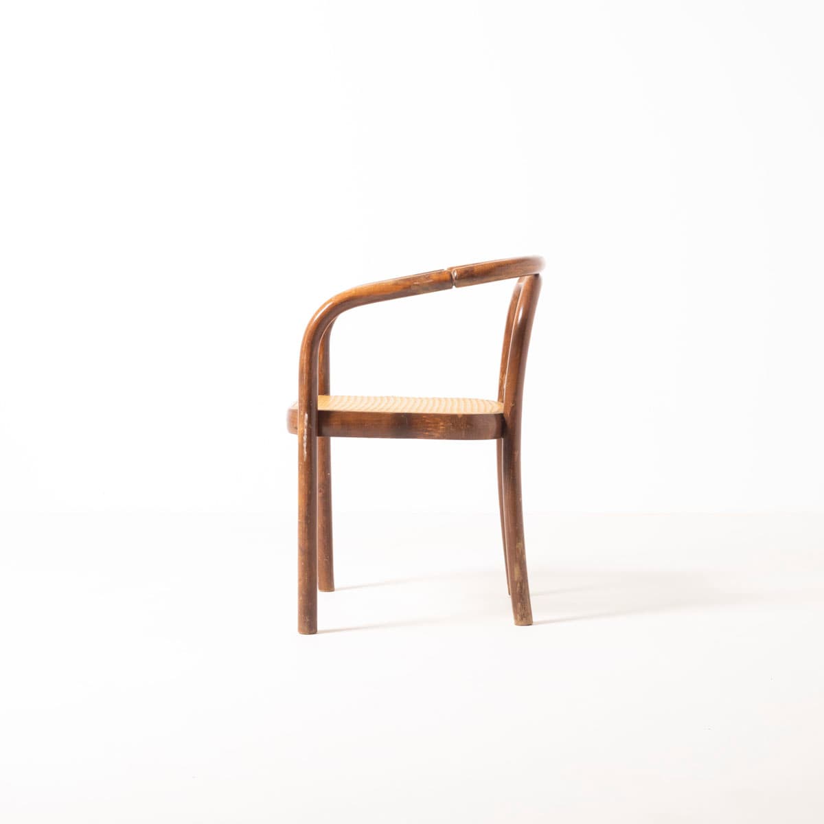 Komplet sześciu krzeseł do jadalni, buk brązowy, rattan beżowy, proj. A. Suman, TON, Czechosłowacja, lata 60. - 190713