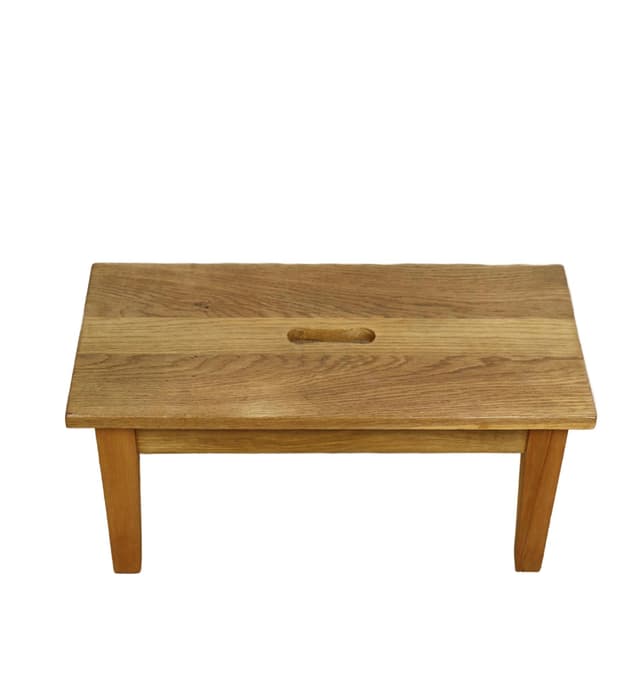 Low stool, light brown ash, Poland, 1960s - DIMENSION