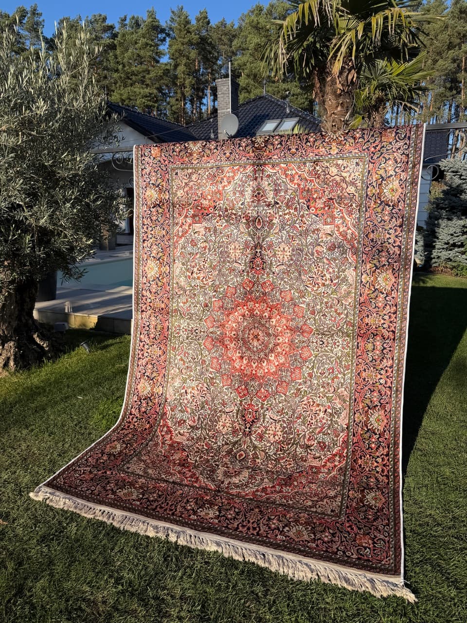 Dywan Ghoum/Qom 300x185 cm, czerwony, jedwab, Indie, lata 90. - 191000