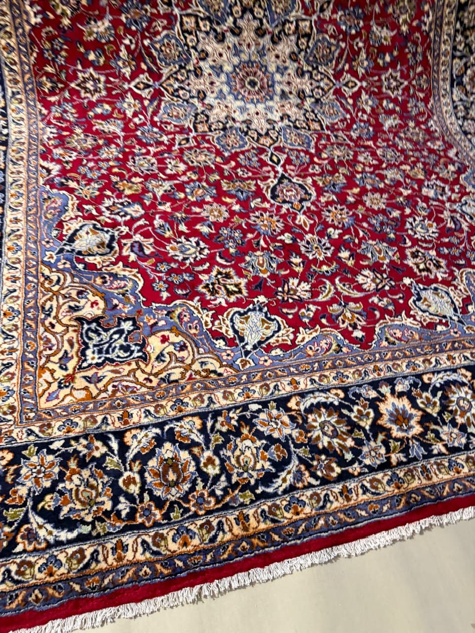 Dywan Keshan 400x300 cm, czerwony, wełna, Iran - 191042