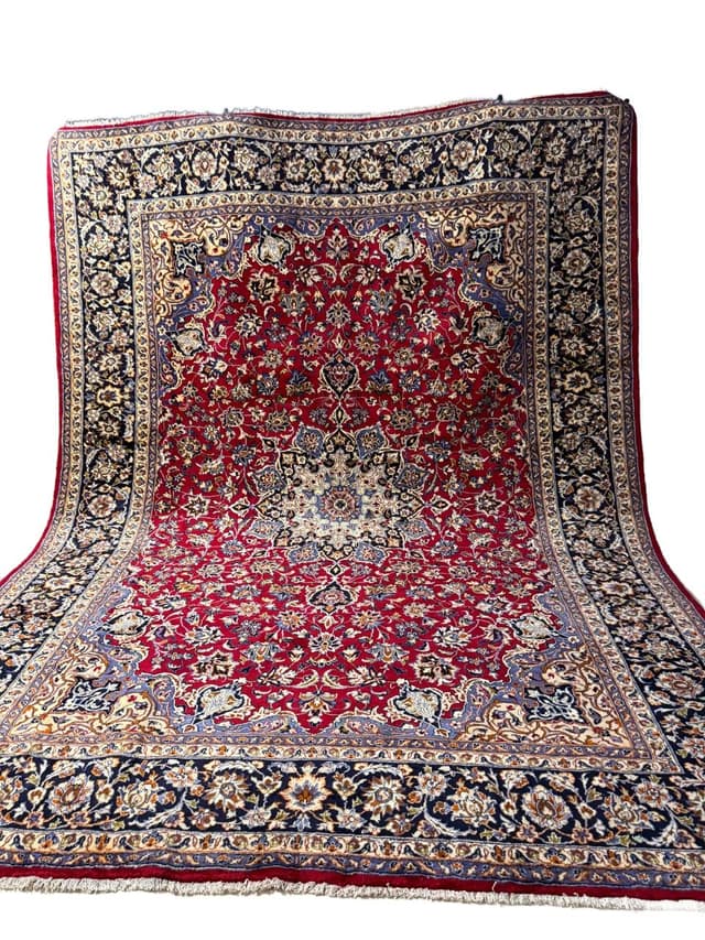 Dywan Keshan 400x300 cm, czerwony, wełna, Iran - WYMIARY