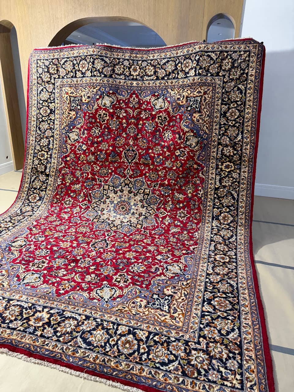 Dywan Keshan 400x300 cm, czerwony, wełna, Iran - 191035