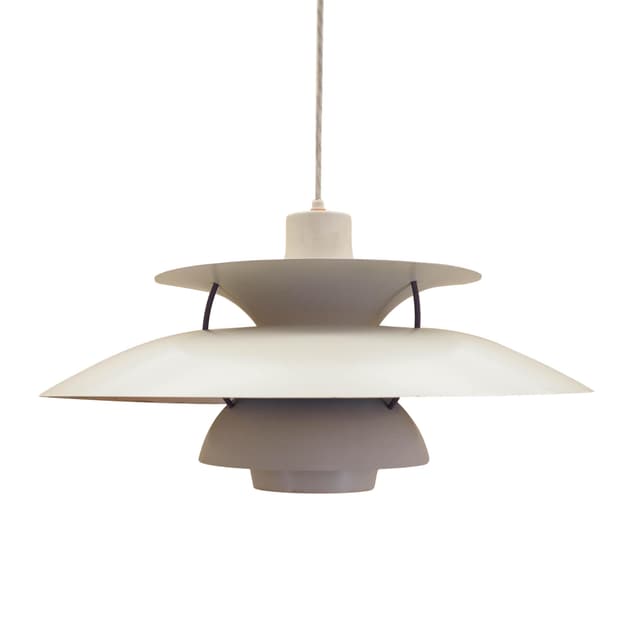 Pendant lamp PH5, ivory white metal, Louis Poulsen, Denmark, 1970s. - DIMENSION