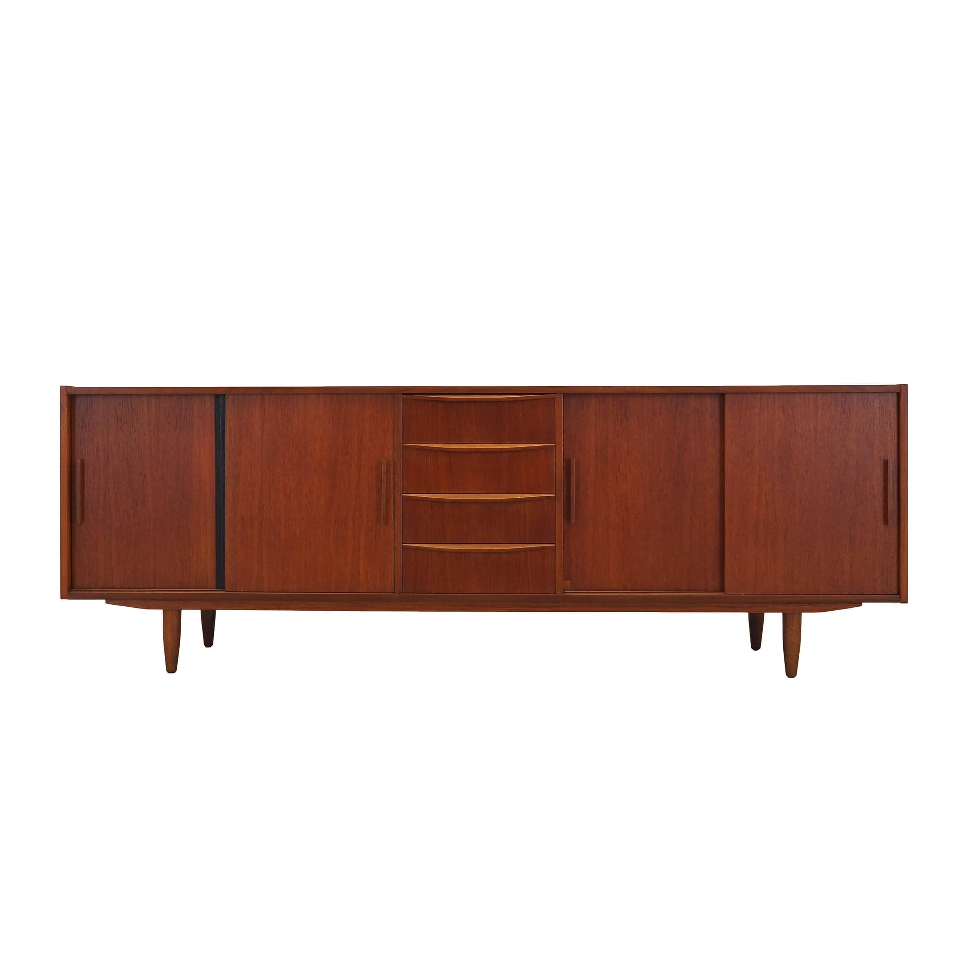 Sideboard, brązowy jasny, teak, Dania, lata 70.