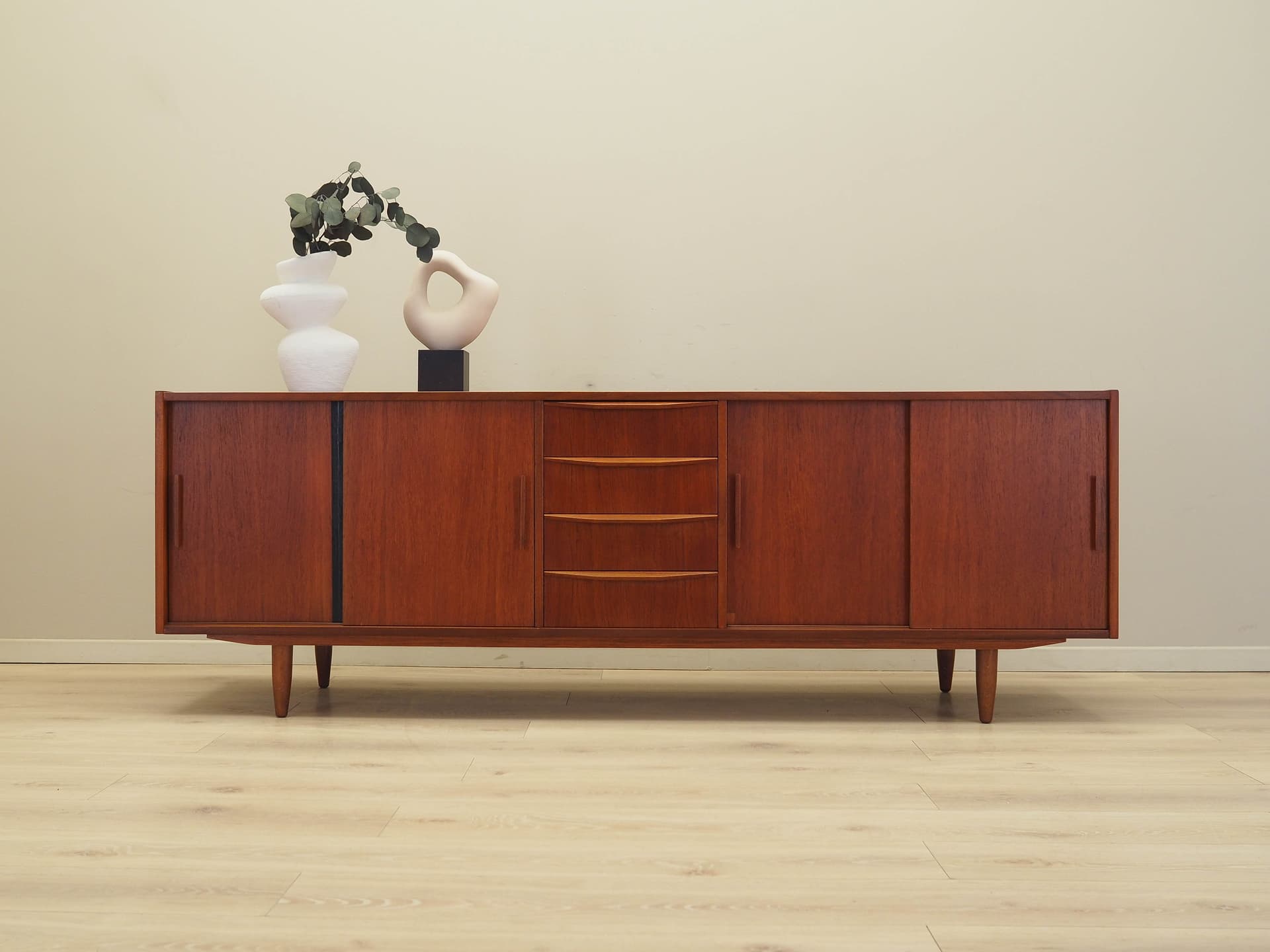 Sideboard, brązowy jasny, teak, Dania, lata 70. - 191136