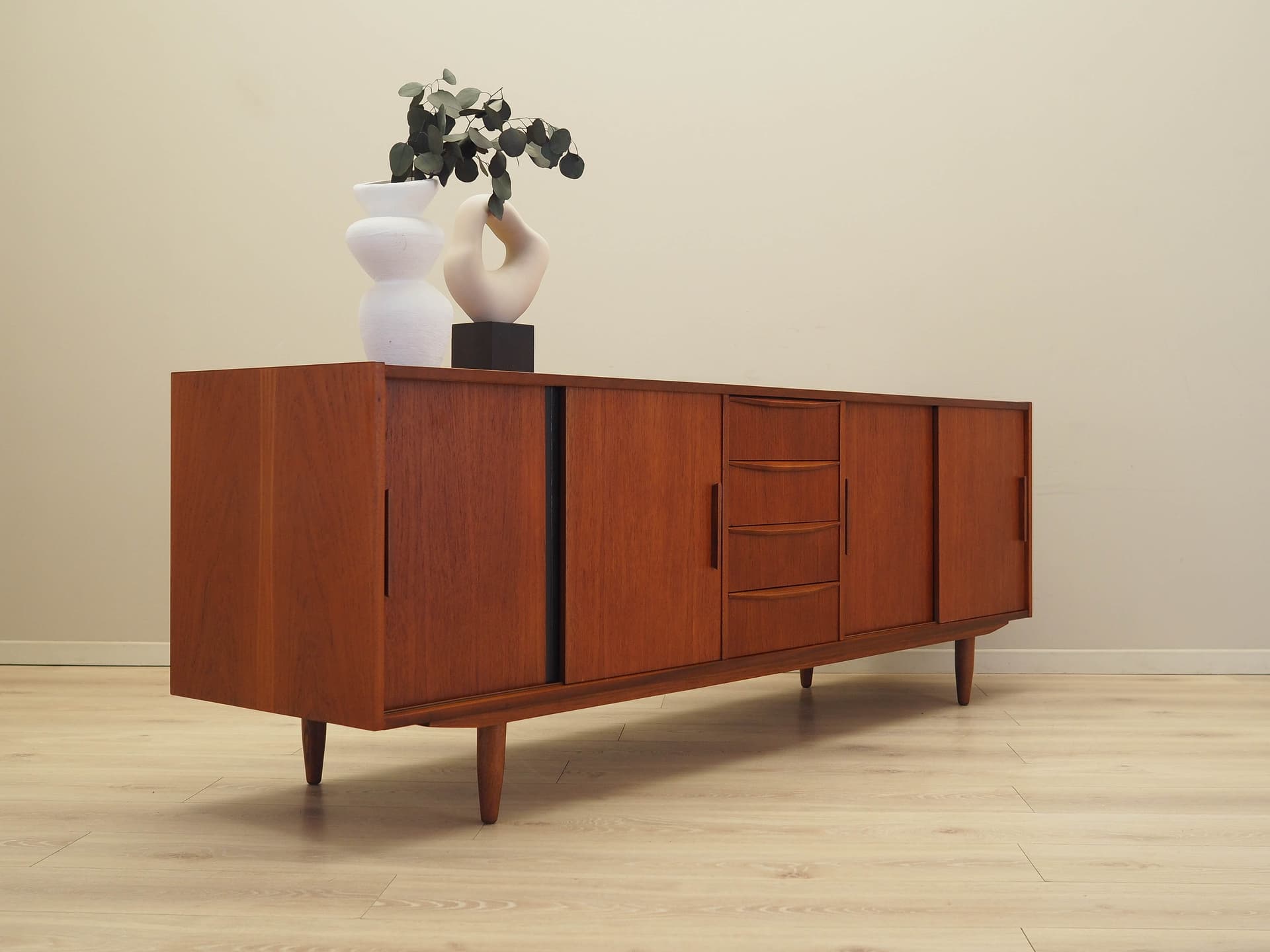 Sideboard, brązowy jasny, teak, Dania, lata 70. - 191138