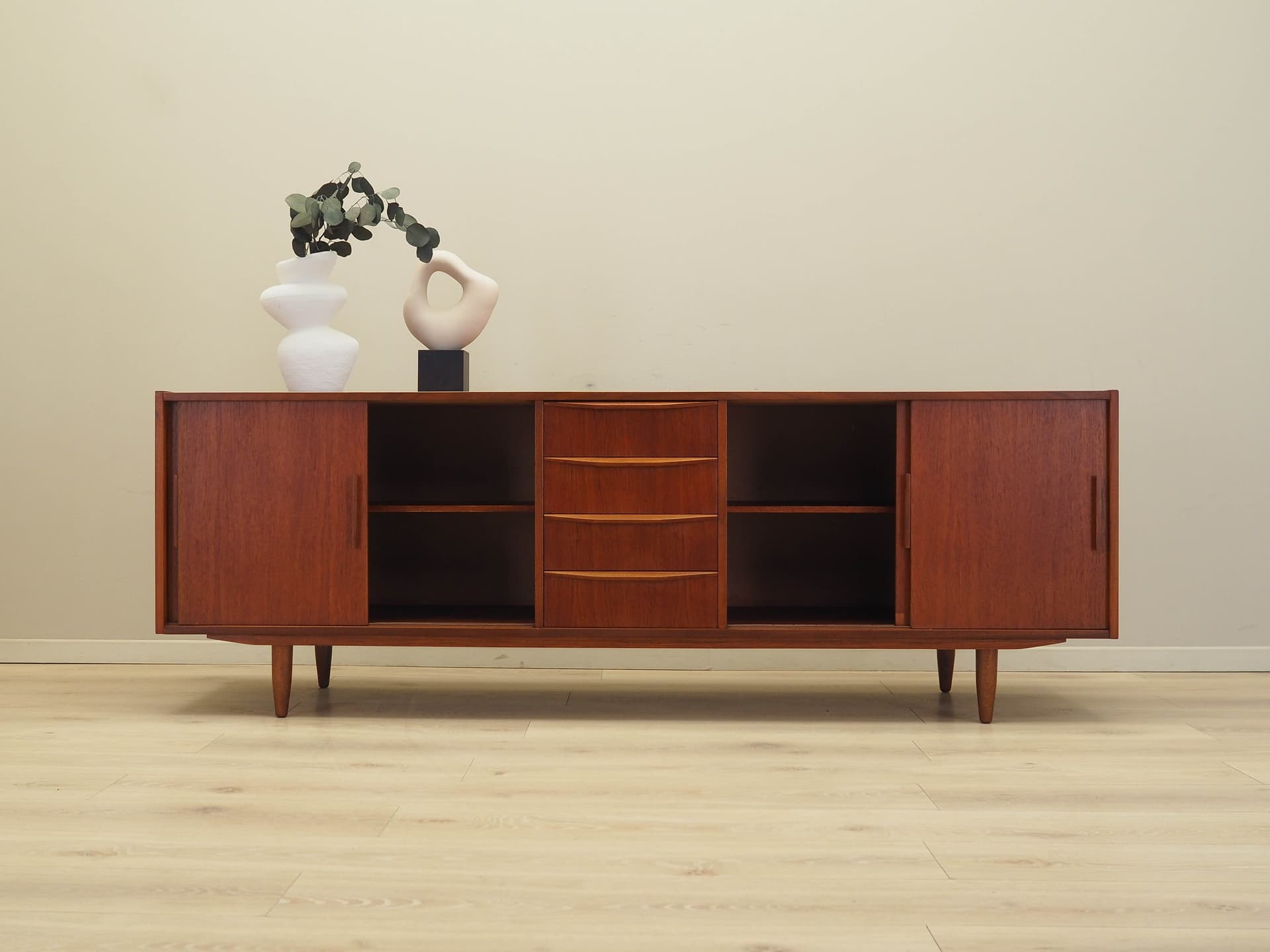 Sideboard, brązowy jasny, teak, Dania, lata 70. - 191135