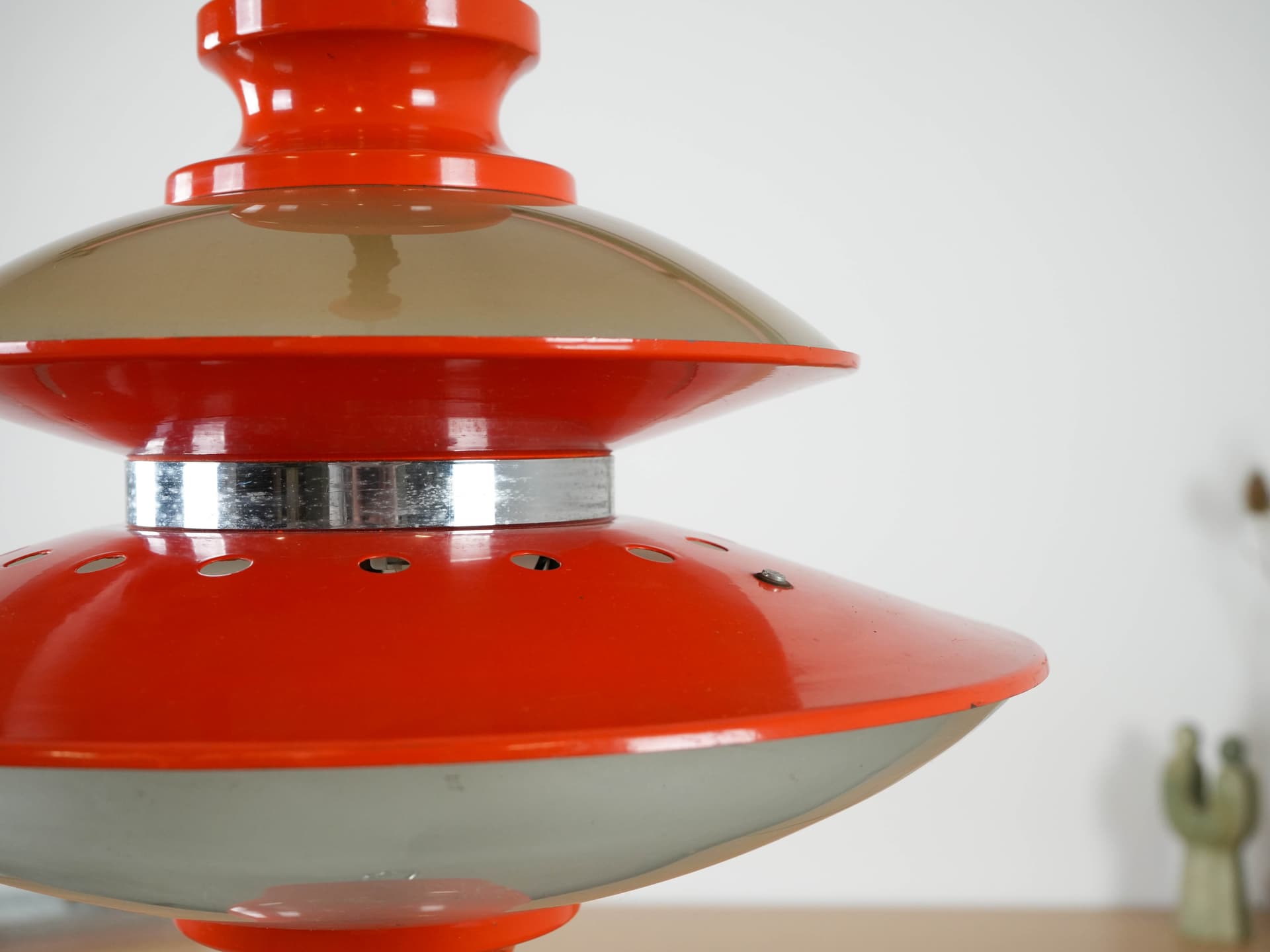 Lampa wisząca Space Age, pomarańczowy, metal, Włochy, lata 70. - 191228