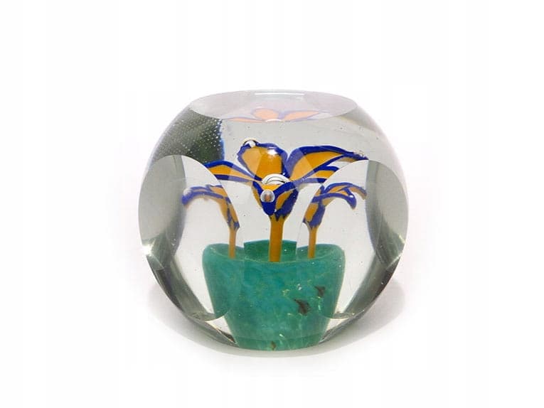 Przycisk do papieru Murano, transparentny kryształ, Włochy, lata 50. - 191266