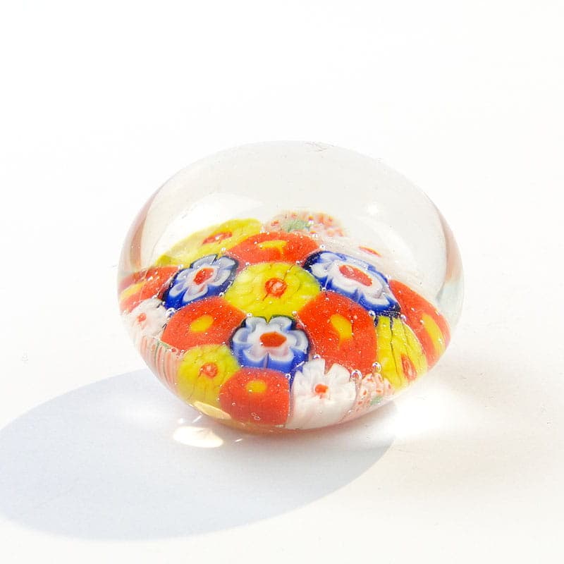 Przycisk do papieru Millefiori, szkło transparent, Murano, Włochy, lata 60. - 191308