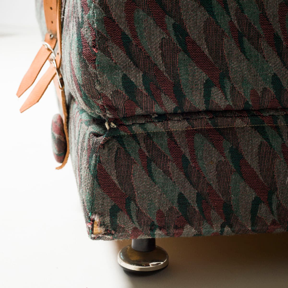 Modular sofa, multicolor fabric, leather, Czechoslovakia, 1970s. - 191346