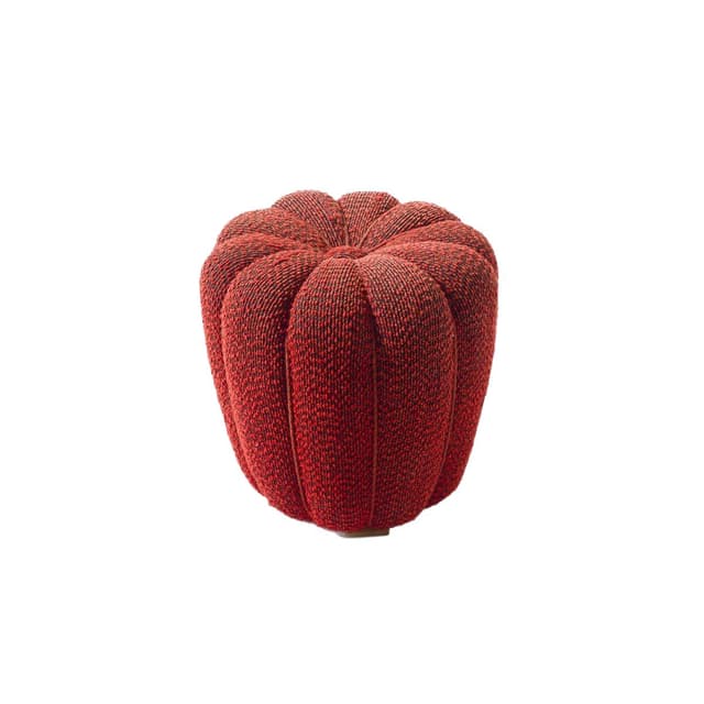 Pouf Tulip, red wool, by J. Halabala, Czech Republic, 1950s - DIMENSION
