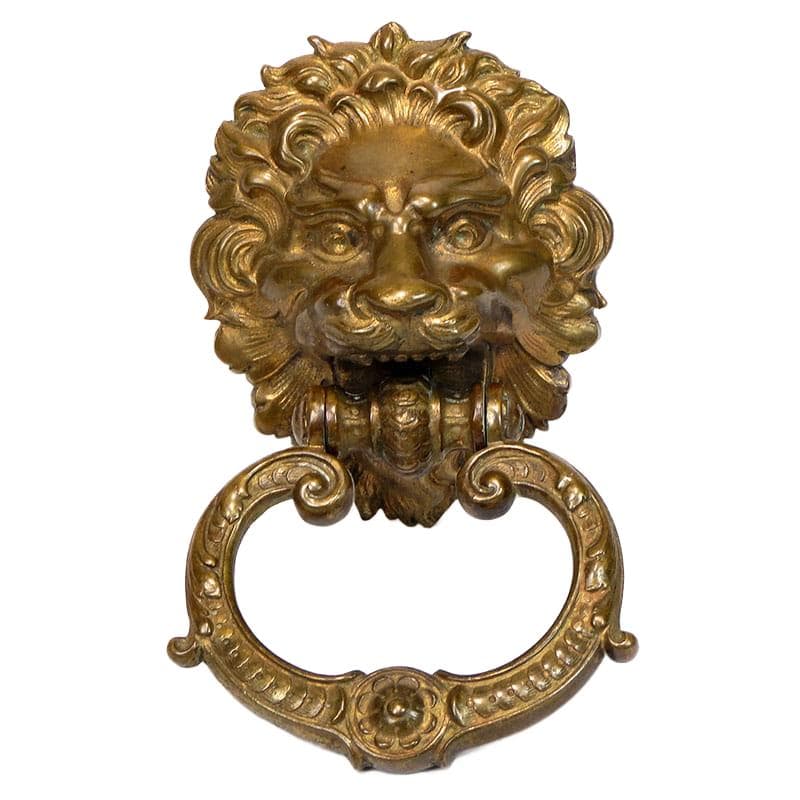 Kołatka drzwiowa lew, złocony brąz, Austria, XIX wiek - 192995