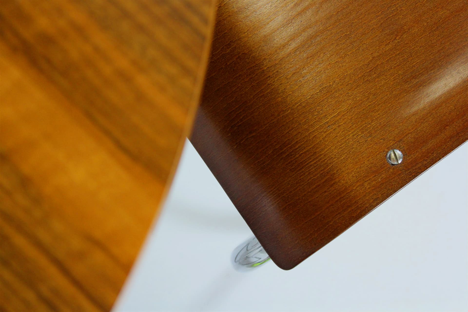 Zestaw jadalniany Bauhaus, brązowy orzech, sklejka, stal chromowana, proj. M. Stam, Czechy, lata 30. - 191547