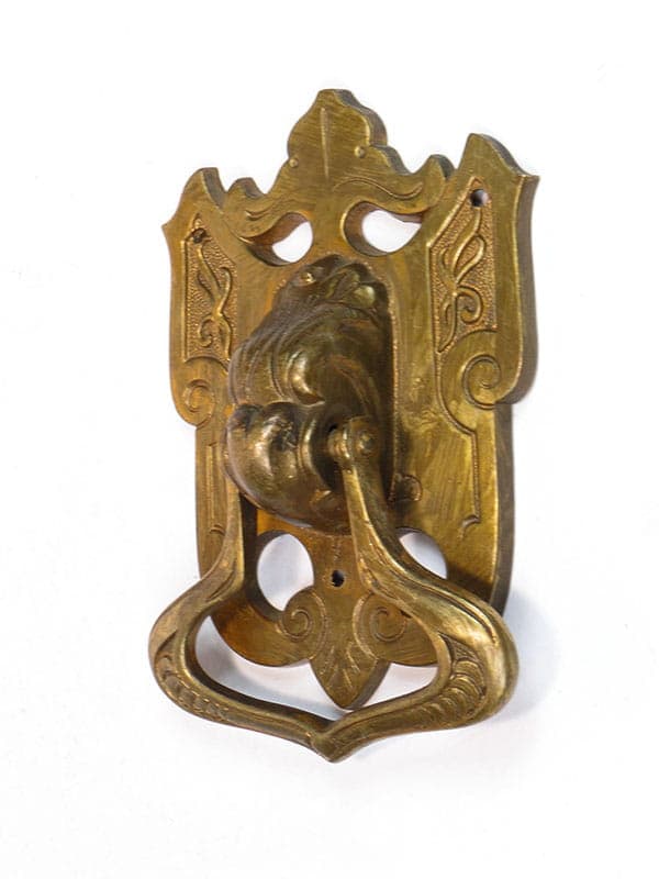 Kołatka secesyjna, złocony mosiądz, Austria, lata 90. XIX w. - 191558