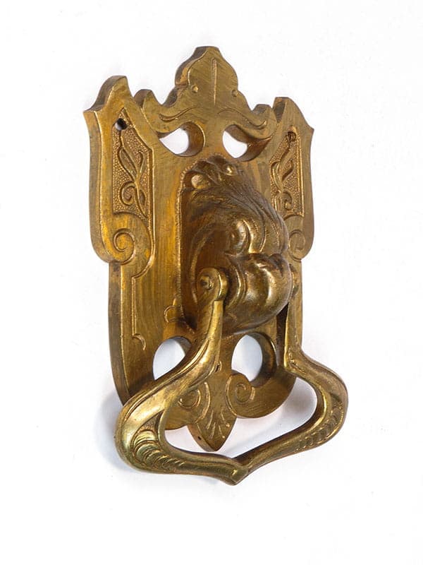 Kołatka secesyjna, złocony mosiądz, Austria, lata 90. XIX w. - 191560