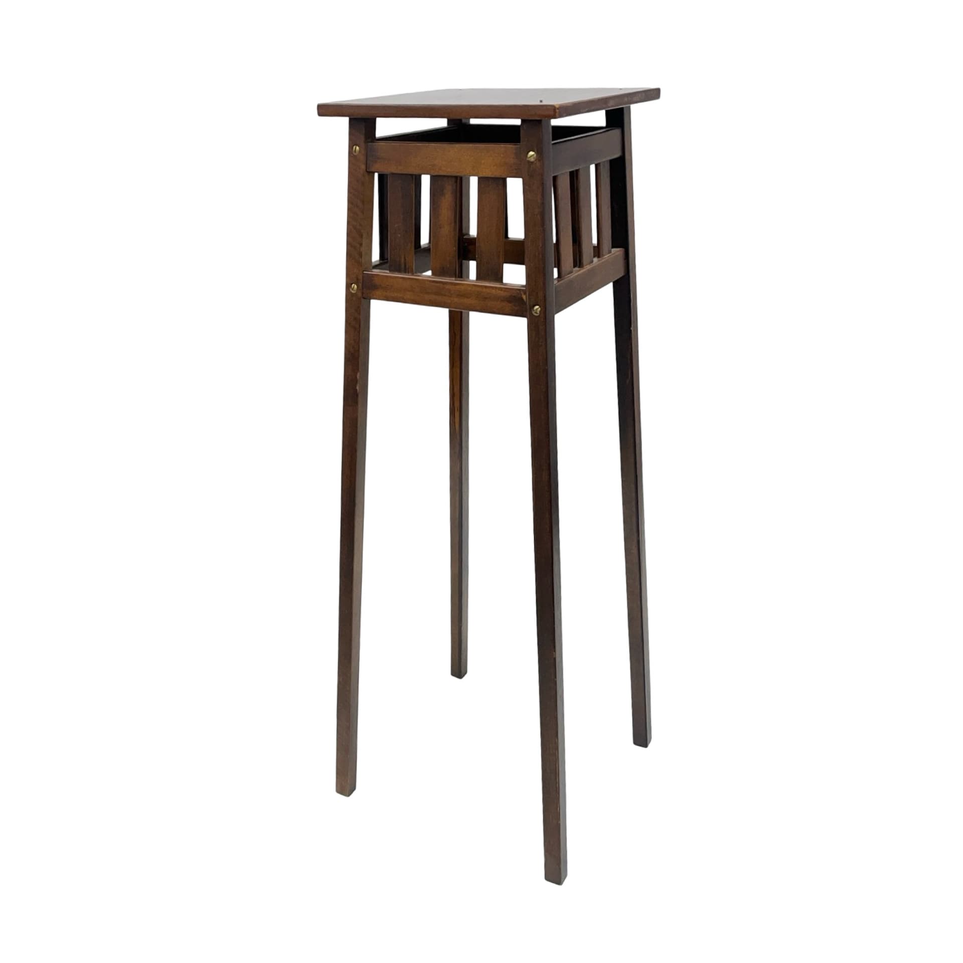 Kwietnik Art Deco, brązowy ciemny, drewno, Francja, lata 30. - 191581