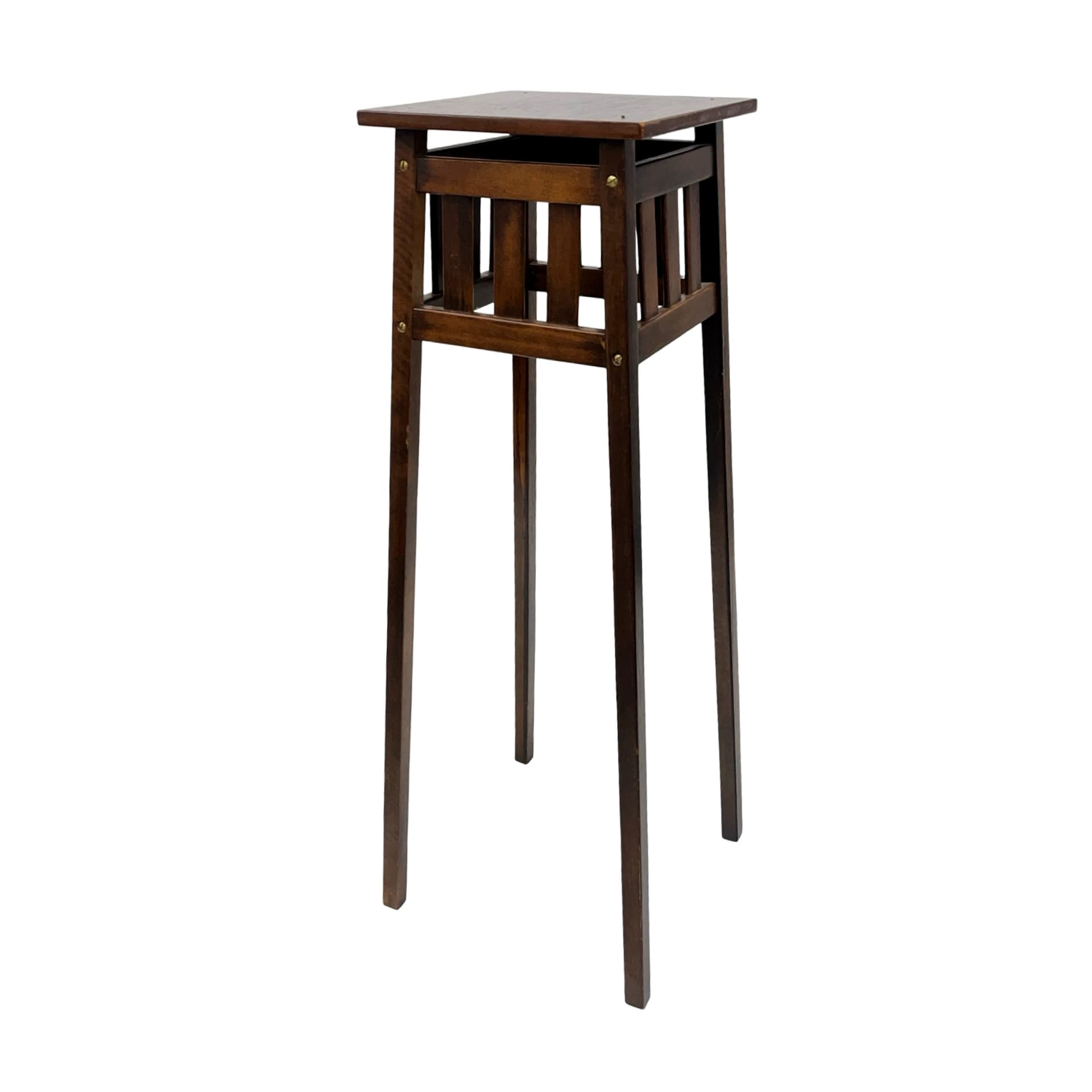 Kwietnik Art Deco, brązowy ciemny, drewno, Francja, lata 30. - 191585