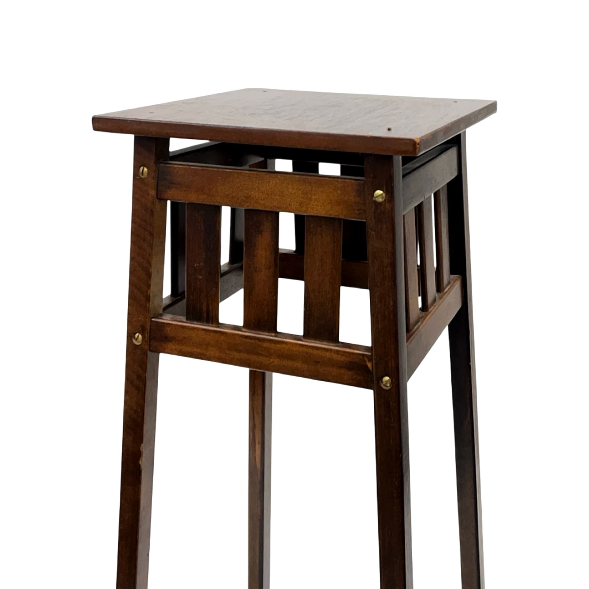 Kwietnik Art Deco, brązowy ciemny, drewno, Francja, lata 30. - 191587