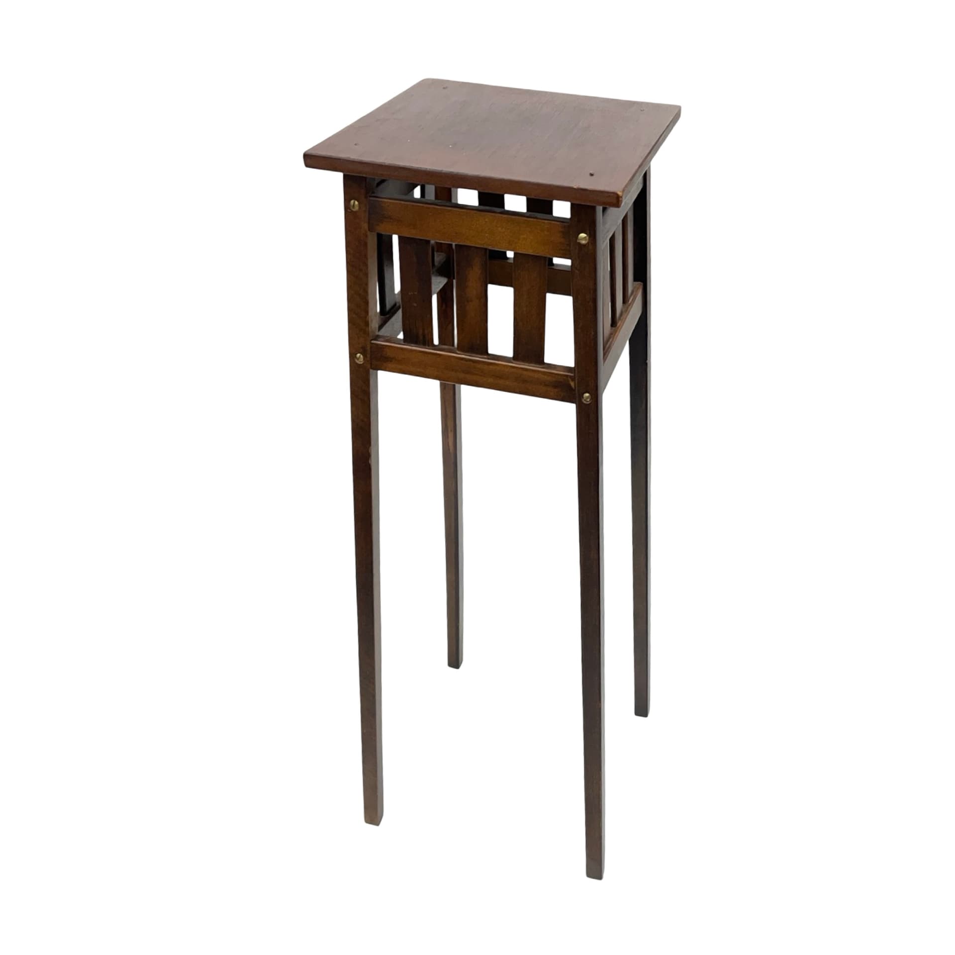 Kwietnik Art Deco, brązowy ciemny, drewno, Francja, lata 30. - 191584