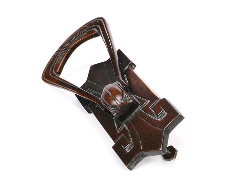 Art Nouveau Door Knocker, dark brown brass, Austria, 1890s - 191600