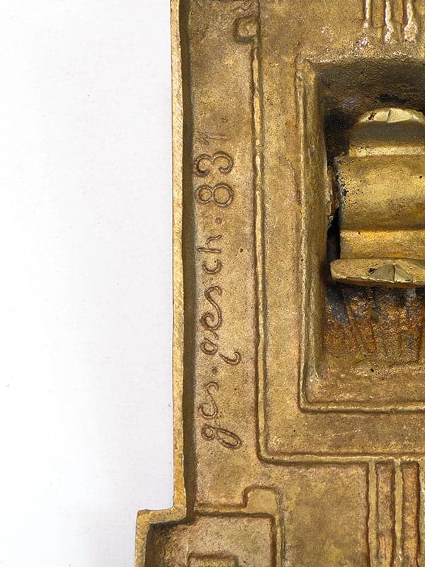 Kołatka do drzwi, secesja wiedeńska, mosiądz złocony, Austria, początek XX w. - 191619