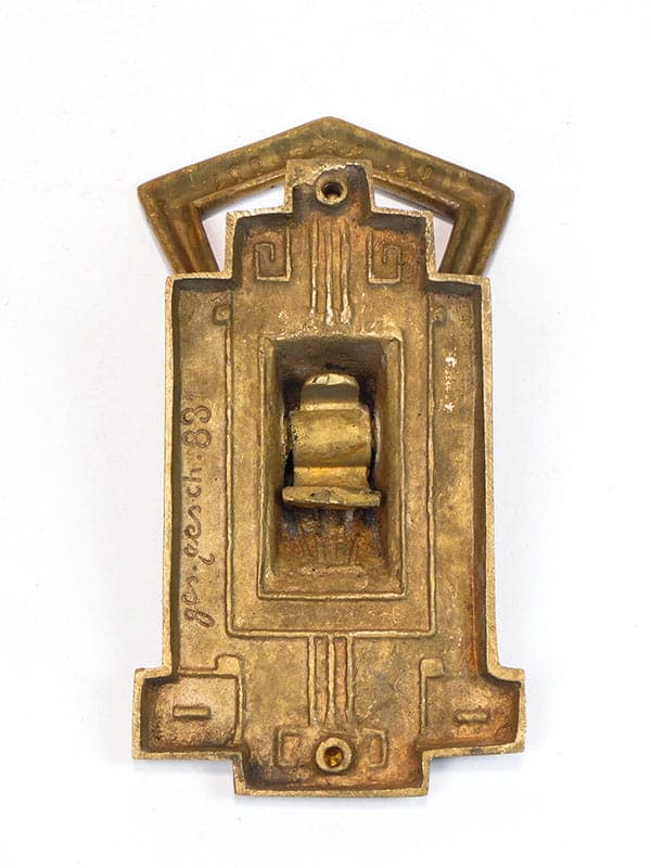 Kołatka do drzwi, secesja wiedeńska, mosiądz złocony, Austria, początek XX w. - 191618
