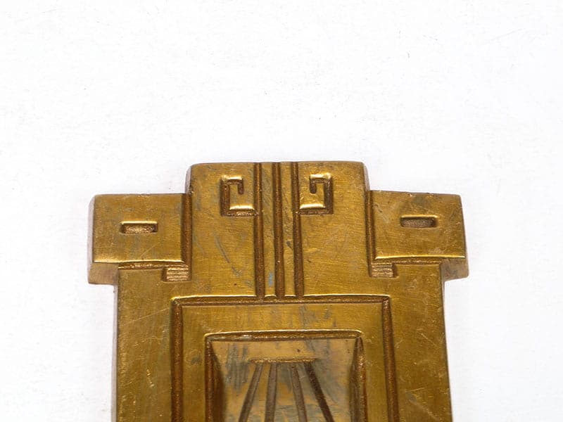 Kołatka do drzwi, secesja wiedeńska, mosiądz złocony, Austria, początek XX w. - 191616