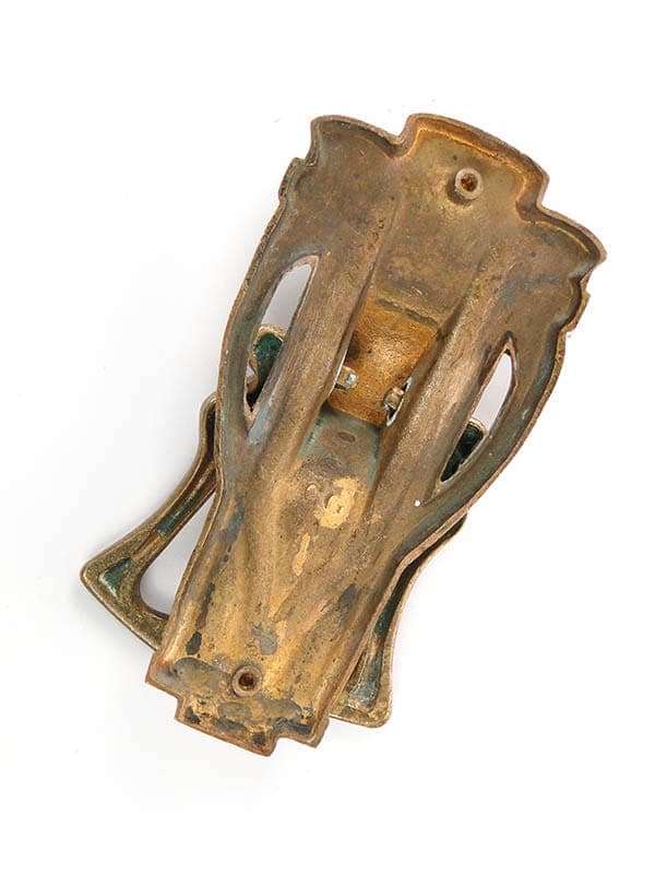 Kołatka drzwiowa secesja, złoty mosiądz, Austria, początek XX w. - 191626