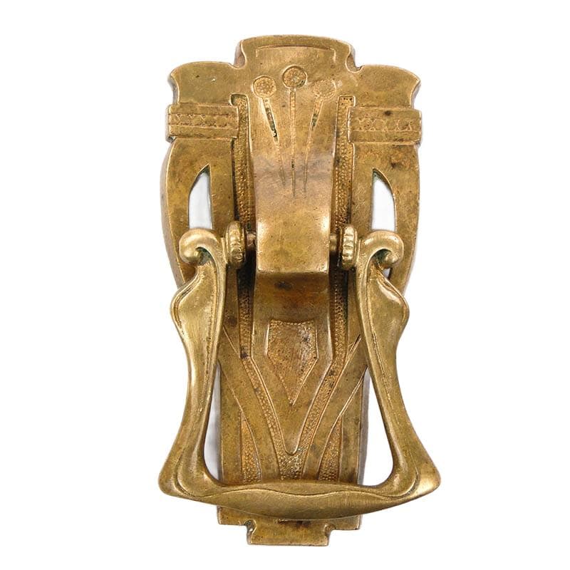 Kołatka drzwiowa secesja, złoty mosiądz, Austria, początek XX w. - 192795