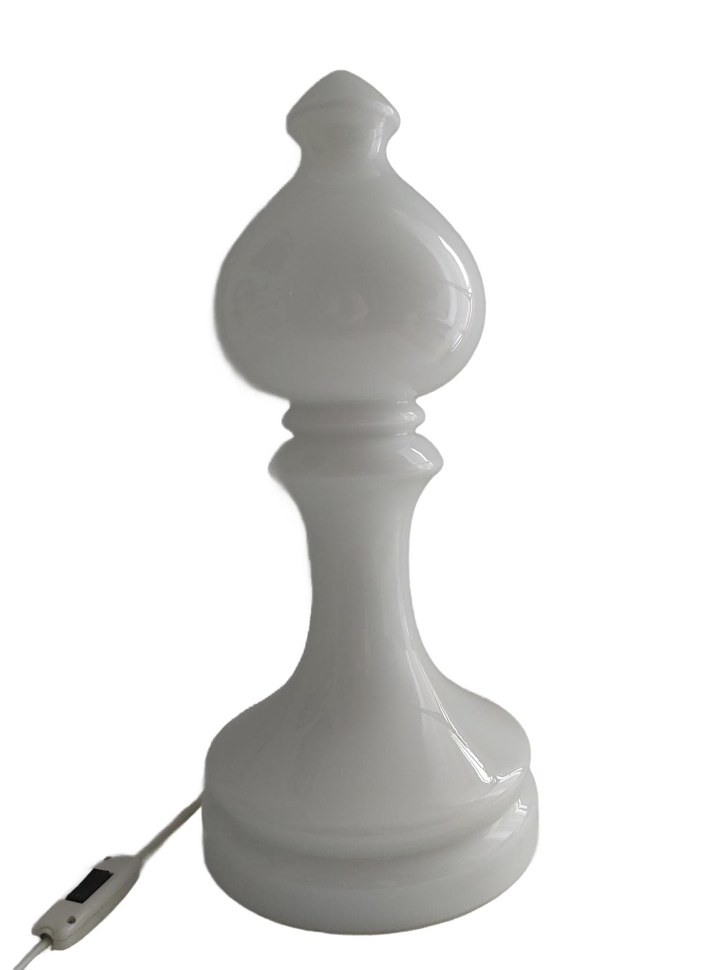 Lampa stołowa Laufer, szkło biały, proj. I. Jakes, Czechosłowacja, lata 70. - 192753