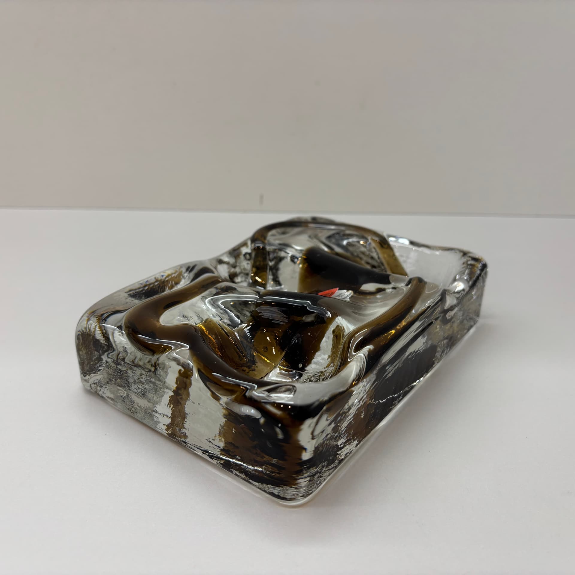 Podstawka na fajki, szary, szkło, Niemcy, lata 70. - 191681