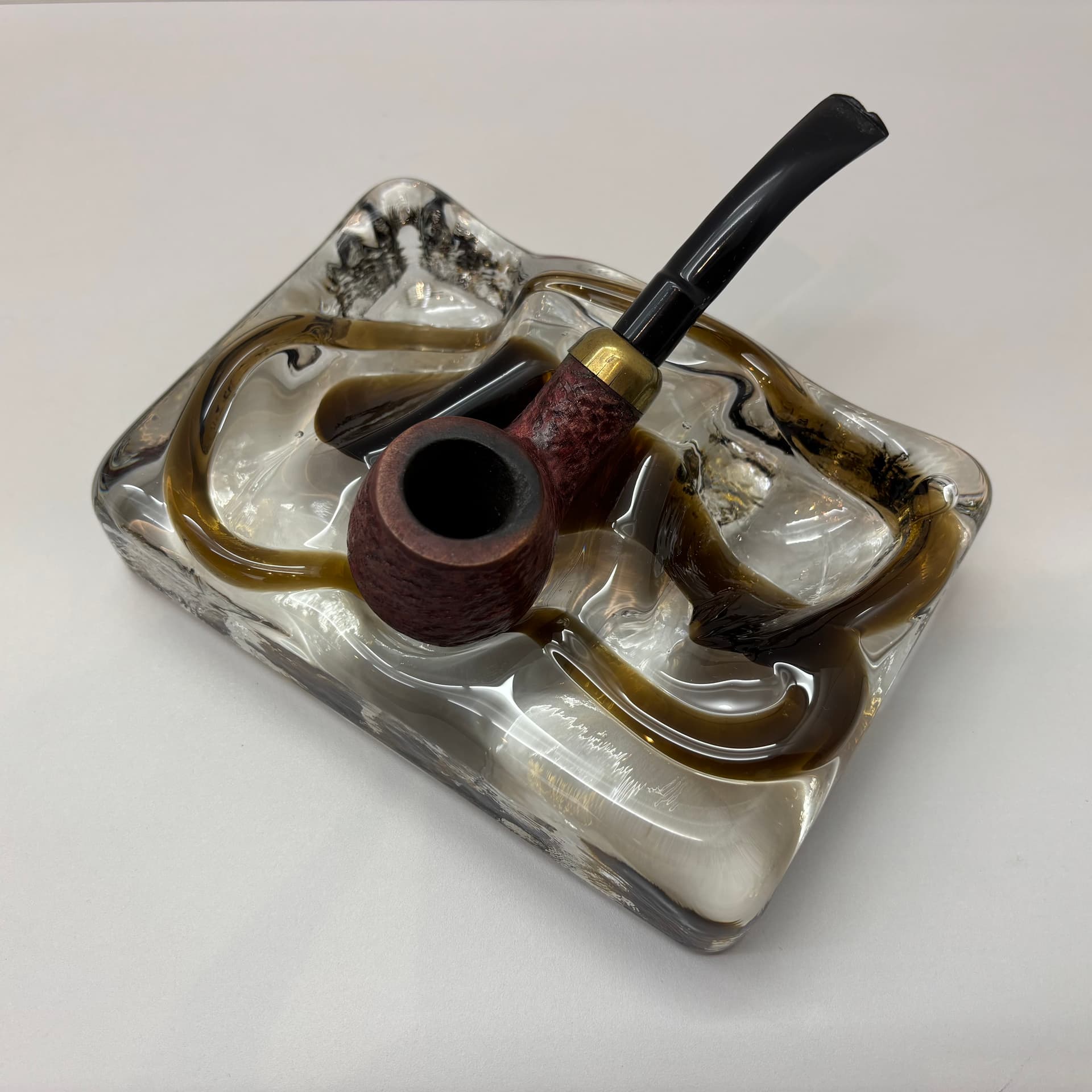 Podstawka na fajki, szary, szkło, Niemcy, lata 70. - 191680