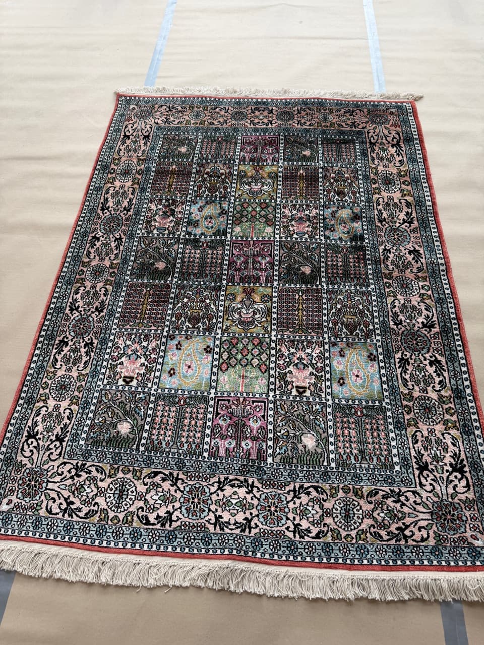 Rug Ghoum, 190x125 cm, navy blue silk, India - 191695