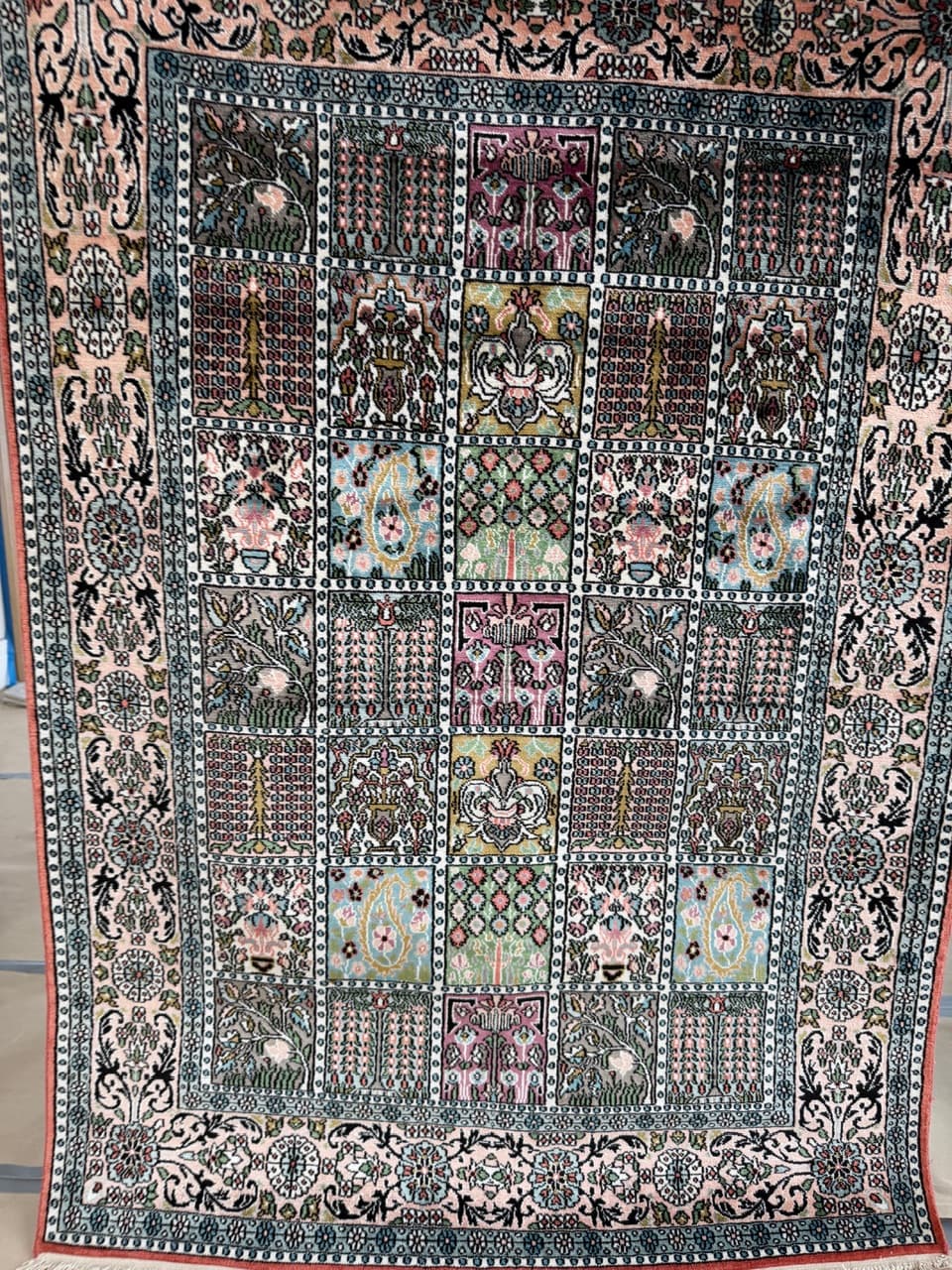 Rug Ghoum, 190x125 cm, navy blue silk, India - 191701