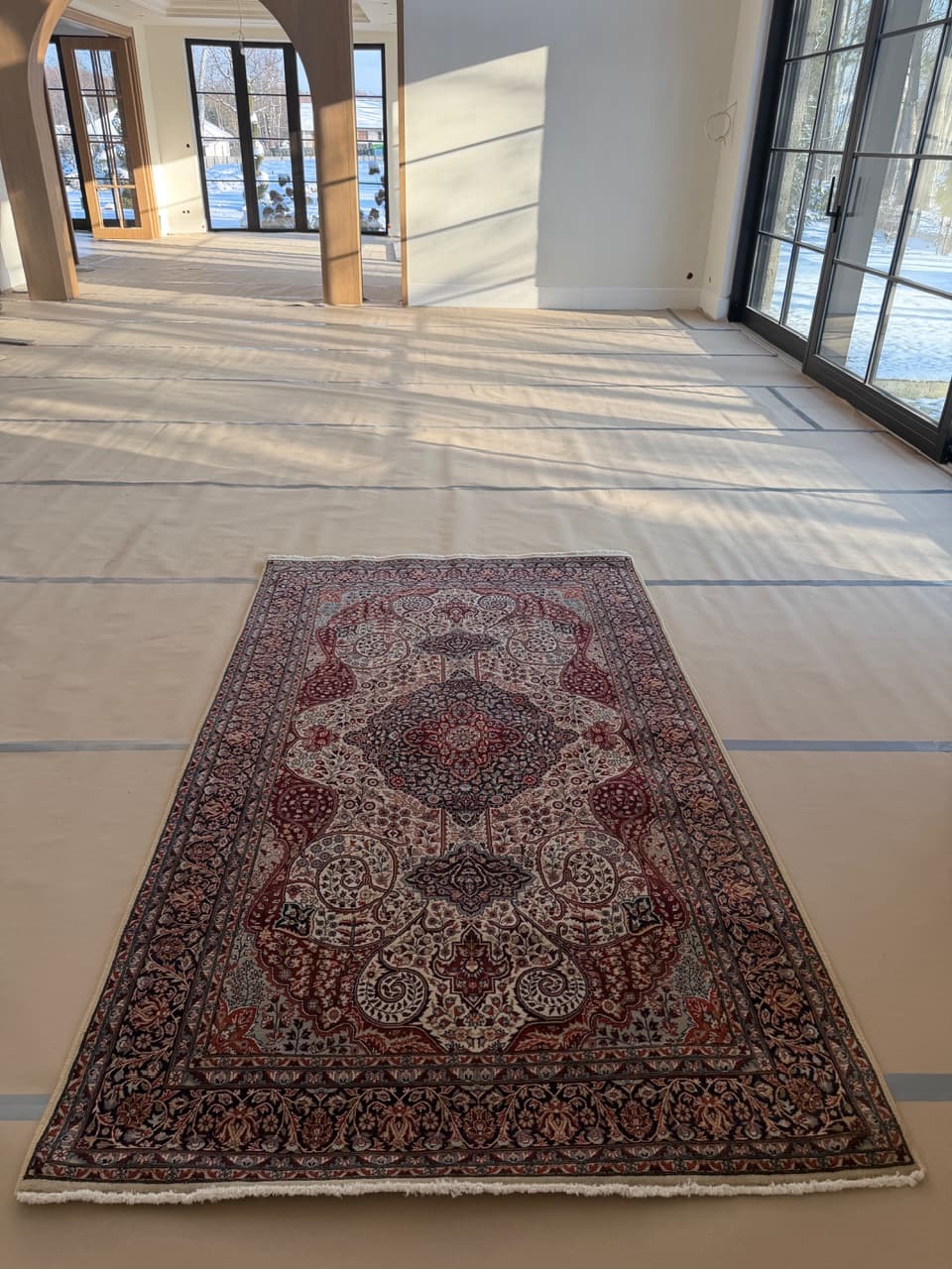 Rug Ghoum, 240x140 cm, red wool, Iran, 1990s. - 191713